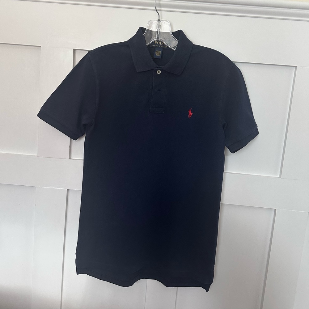 The Iconic Polo by Ralph Lauren Boy’s (10-12) Cotton Pique Polo Shirt in Navy